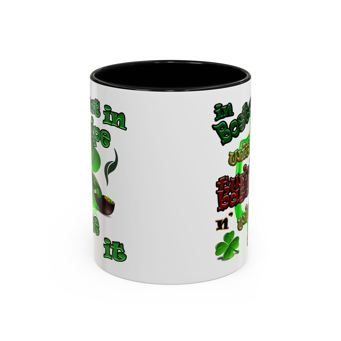 celtics logo - Accent Mug (white)