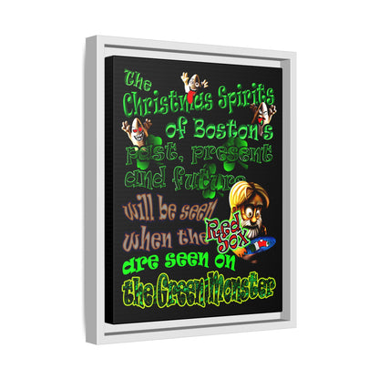 christmas spirits of boston - framed canvas art (black)
