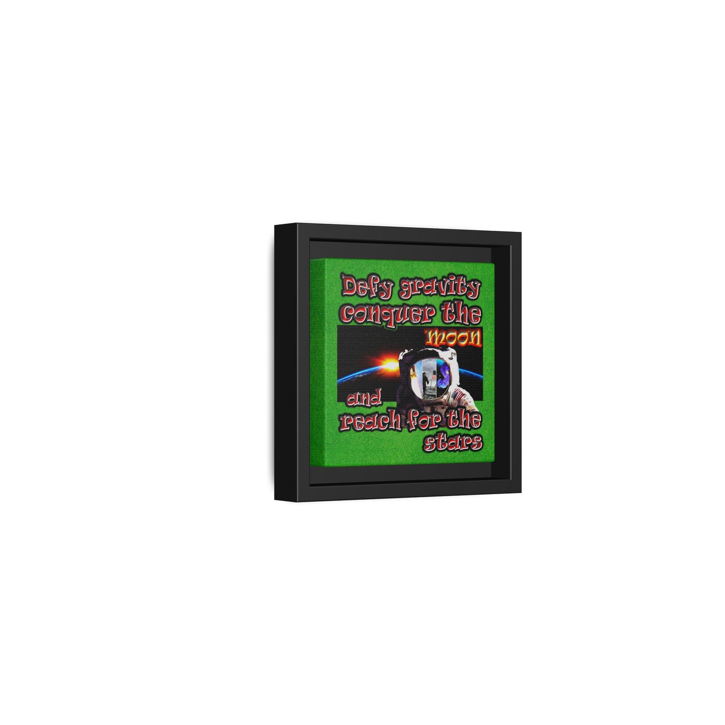 defy conquer reach - framed canvas art (green turf)