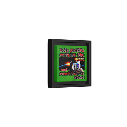defy conquer reach - framed canvas art (green turf)