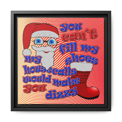 santa's shoes - framed canvas art (yellow-orange wave)