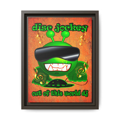 disc jockey - framed canvas art (burnt orange)