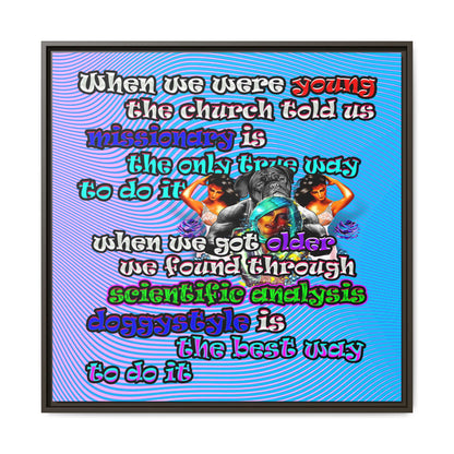 doggystyle - framed canvas art (light blue-purple wave)