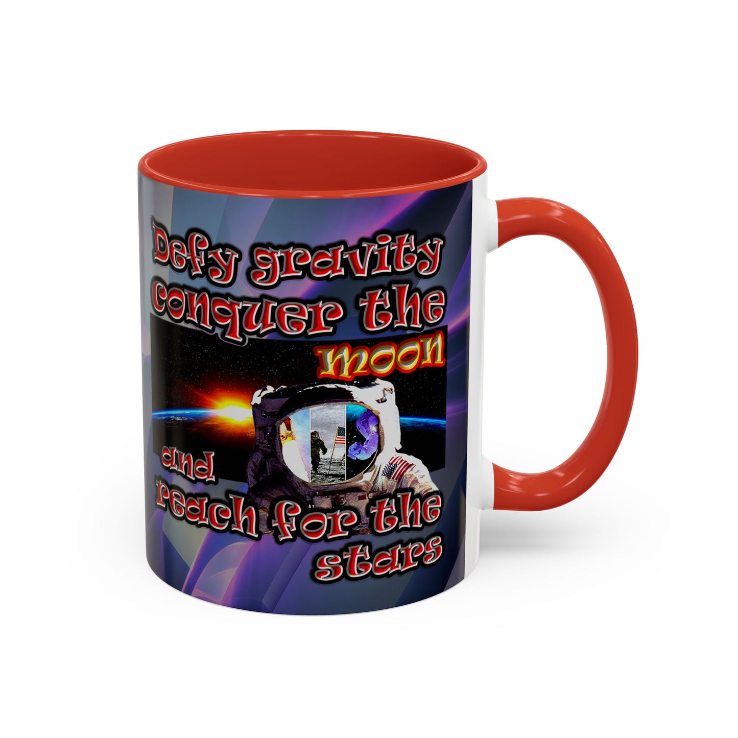 defy conquer reach - Accent Mug (grey-pink wave)