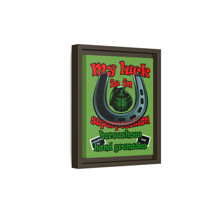 my luck - framed canvas art (green)