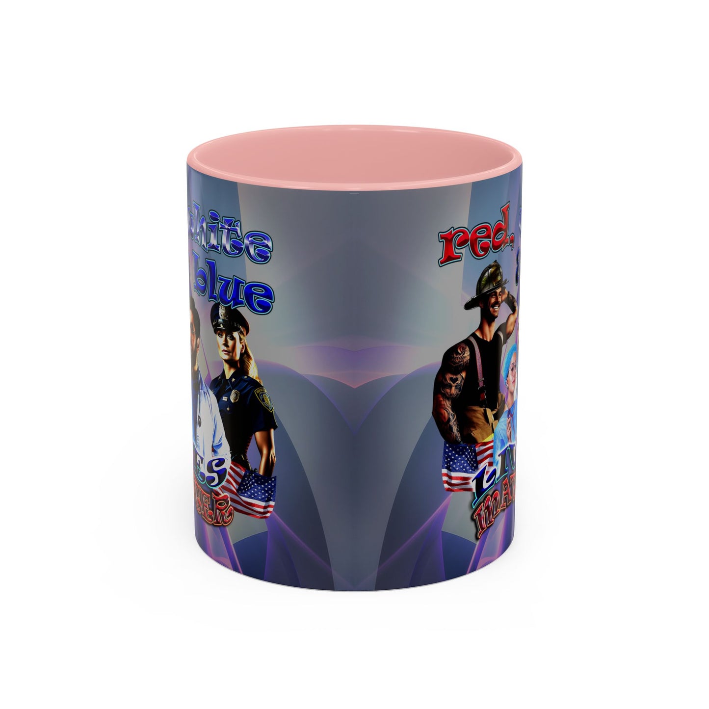 rw&b lives matter - Accent Mug (grey-pink wave)