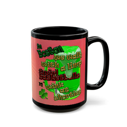 celtics logo - Black Mug (yellow-orange wave)