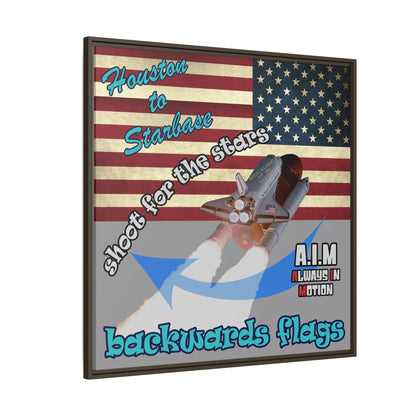 shoot for the stars - framed canvas art (grey)