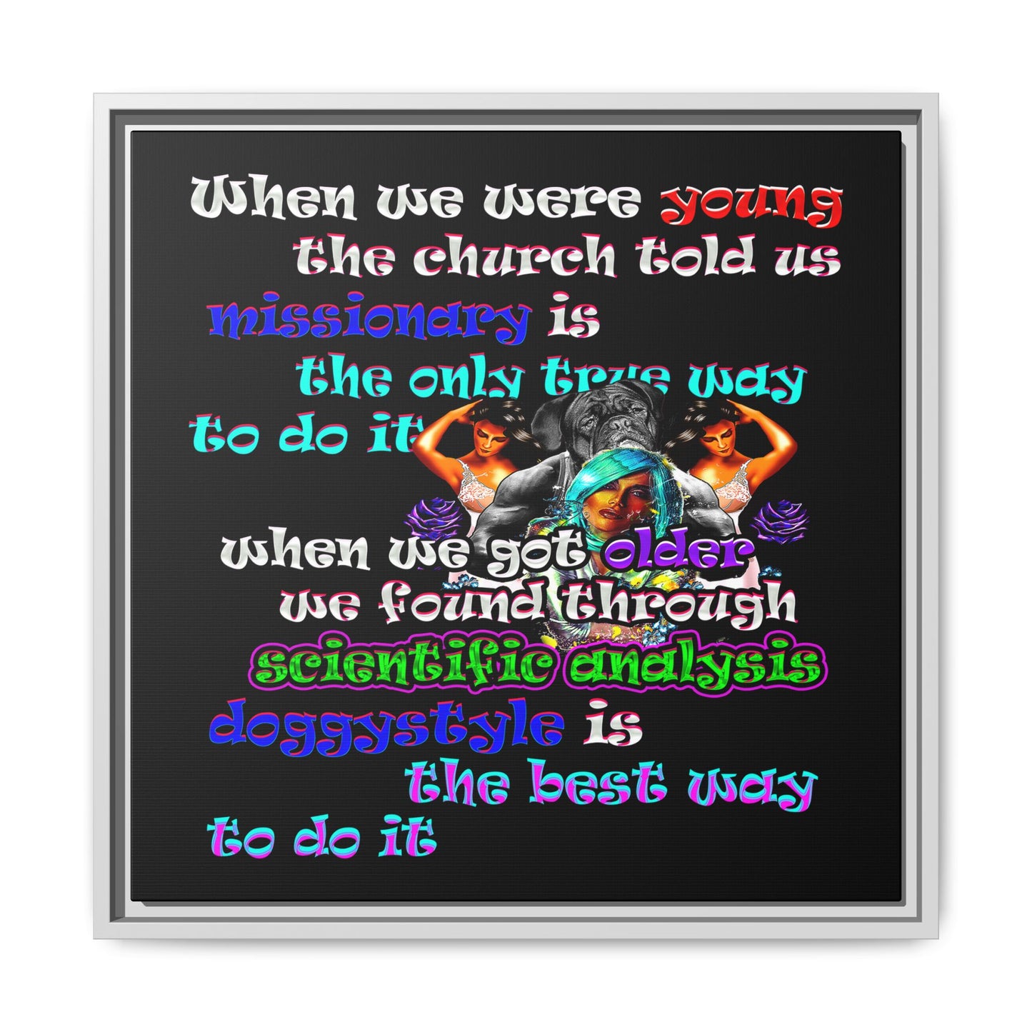 doggystyle - framed canvas art (black)
