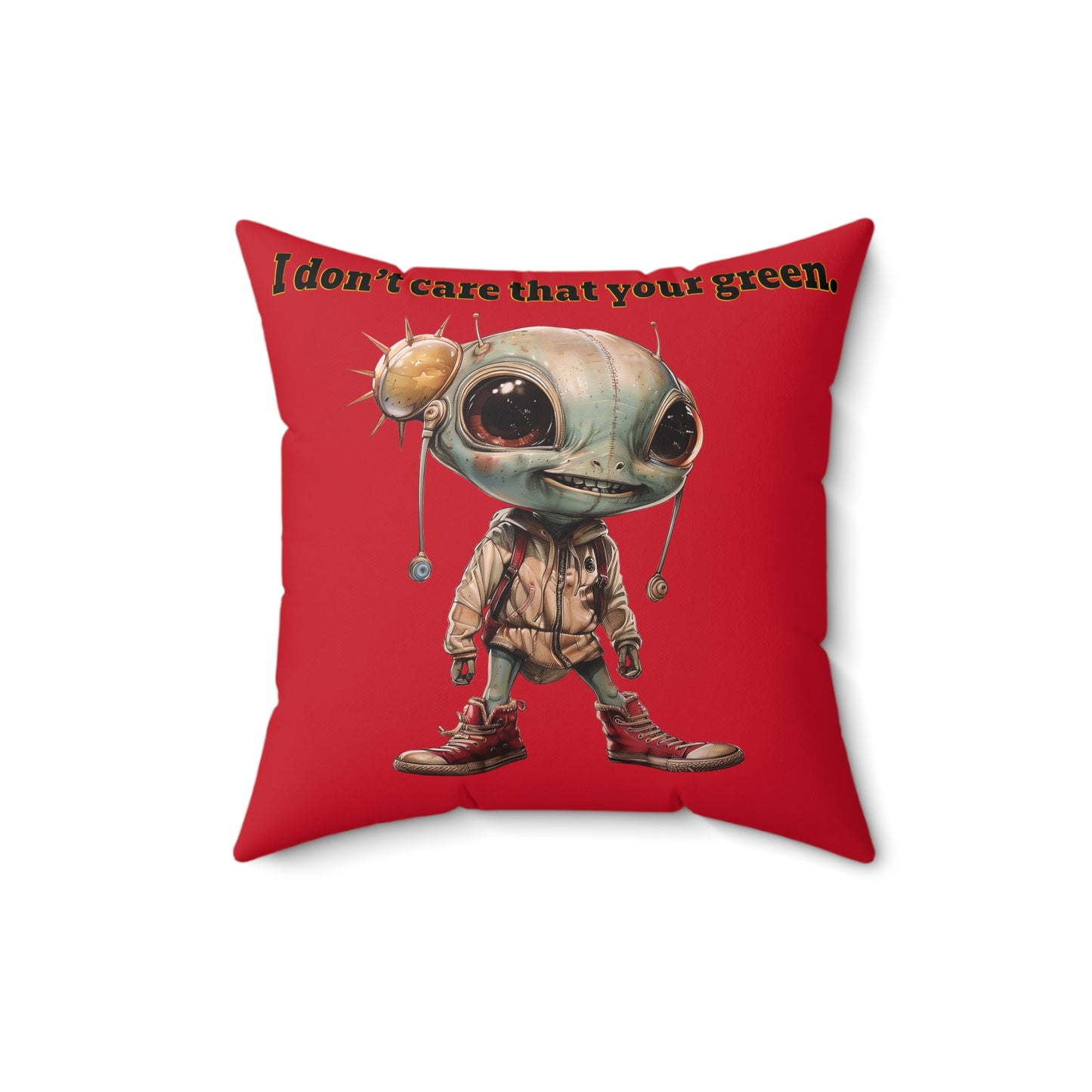 I don't care that your grey - Faux Suede Square Pillow - (dark red)