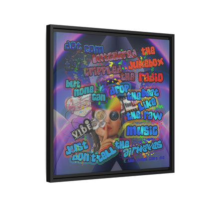 drop the beat - framed canvas art (grey-pink wave)