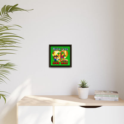 love peace - framed canvas art (logo green)