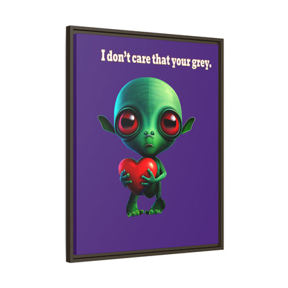 I don't care that your grey - framed canvas art (purple)