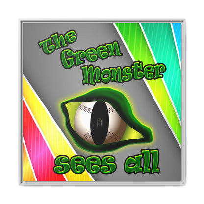 green monster - framed canvas art (rainbow split)