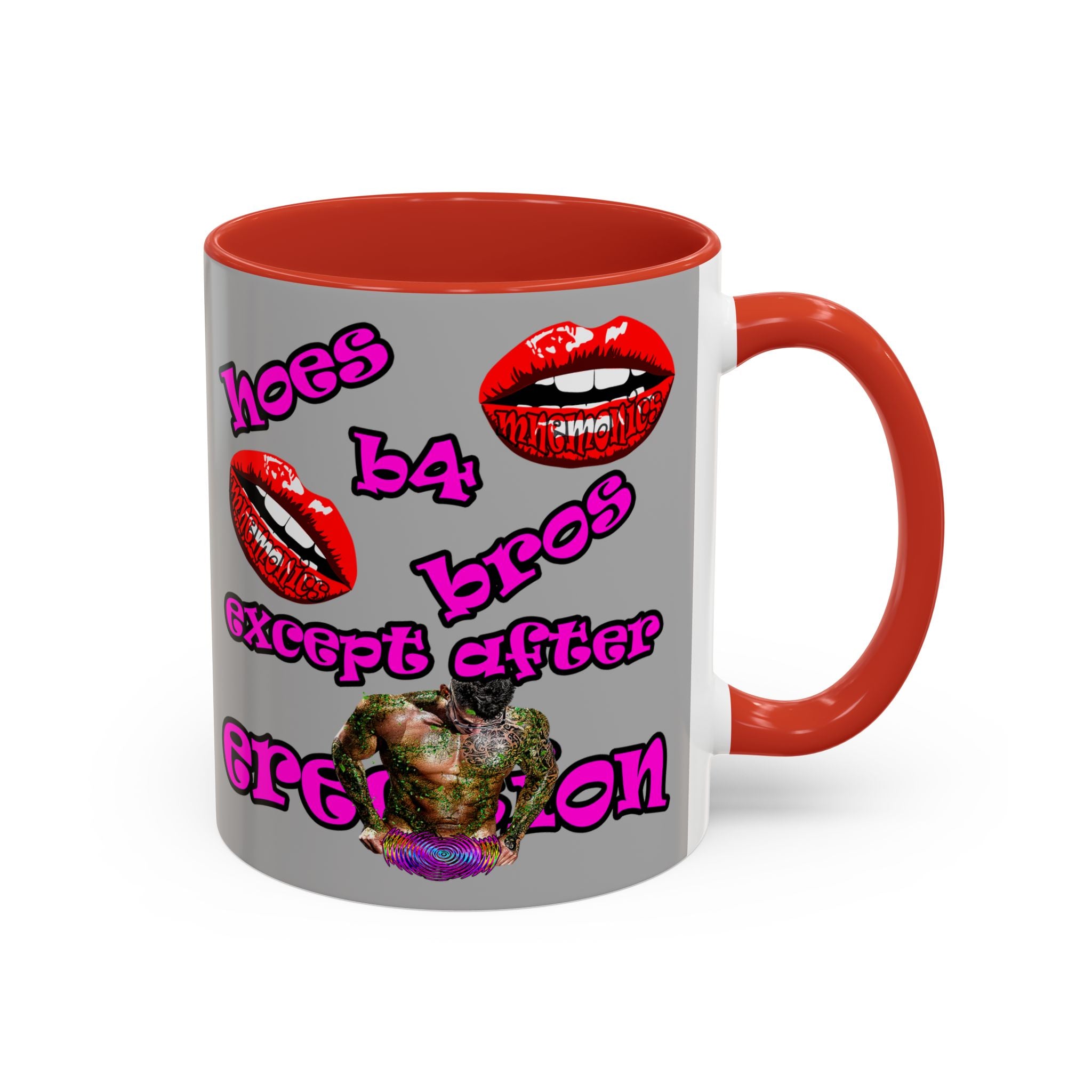 hoes b4 bros - Accent Mug (light grey)