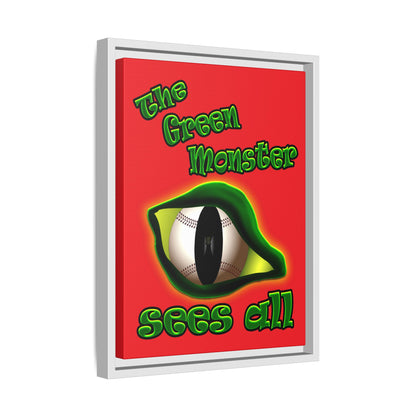green monster - framed canvas art (red)