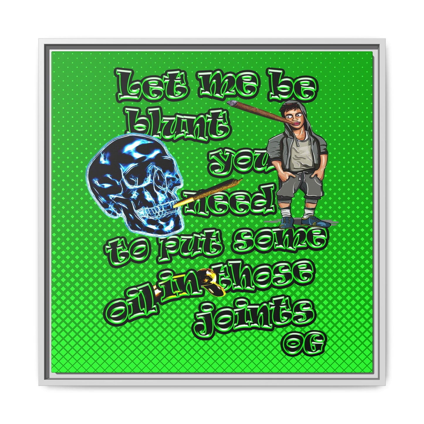 og - framed canvas art (logo green)