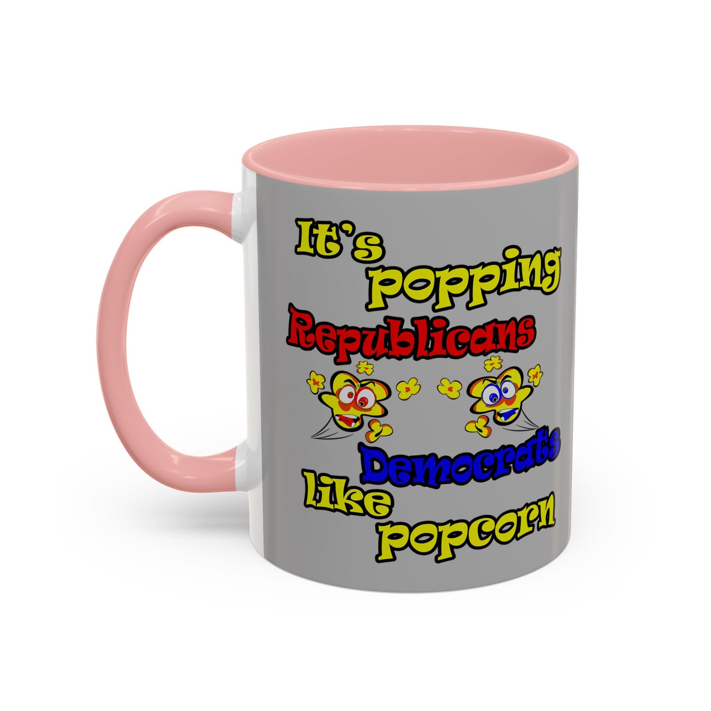 popping like popcorn - Accent Mug (light grey)