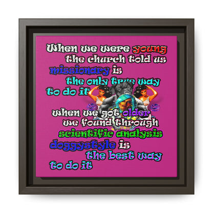 doggystyle - framed canvas art (pink)
