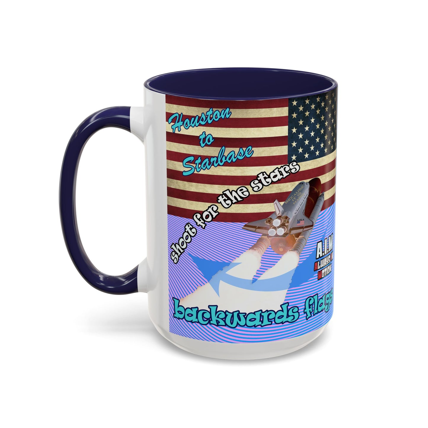shoot for the stars - Accent Mug (light blue-purple wave)