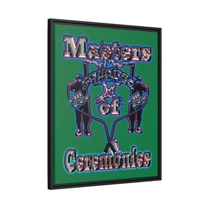 em cee squared - framed canvas art (dark green)