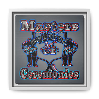 em cee squared - framed canvas art (grey-light grey)