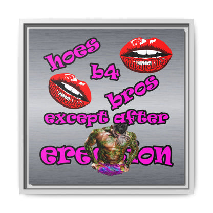 hoes b4 bros - framed canvas art (brushed nickel)