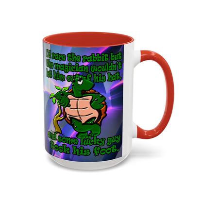 turtle race - Accent Mug (grey-pink wave)