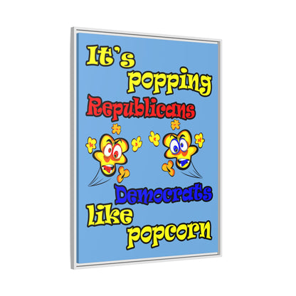 popping like popcorn - framed canvas art (light blue)