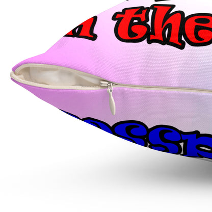 donkeys and elephants - Spun Polyester Square Pillow - (light blue-pink wave)