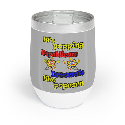popping like popcorn - Chill Wine Tumbler (light grey)
