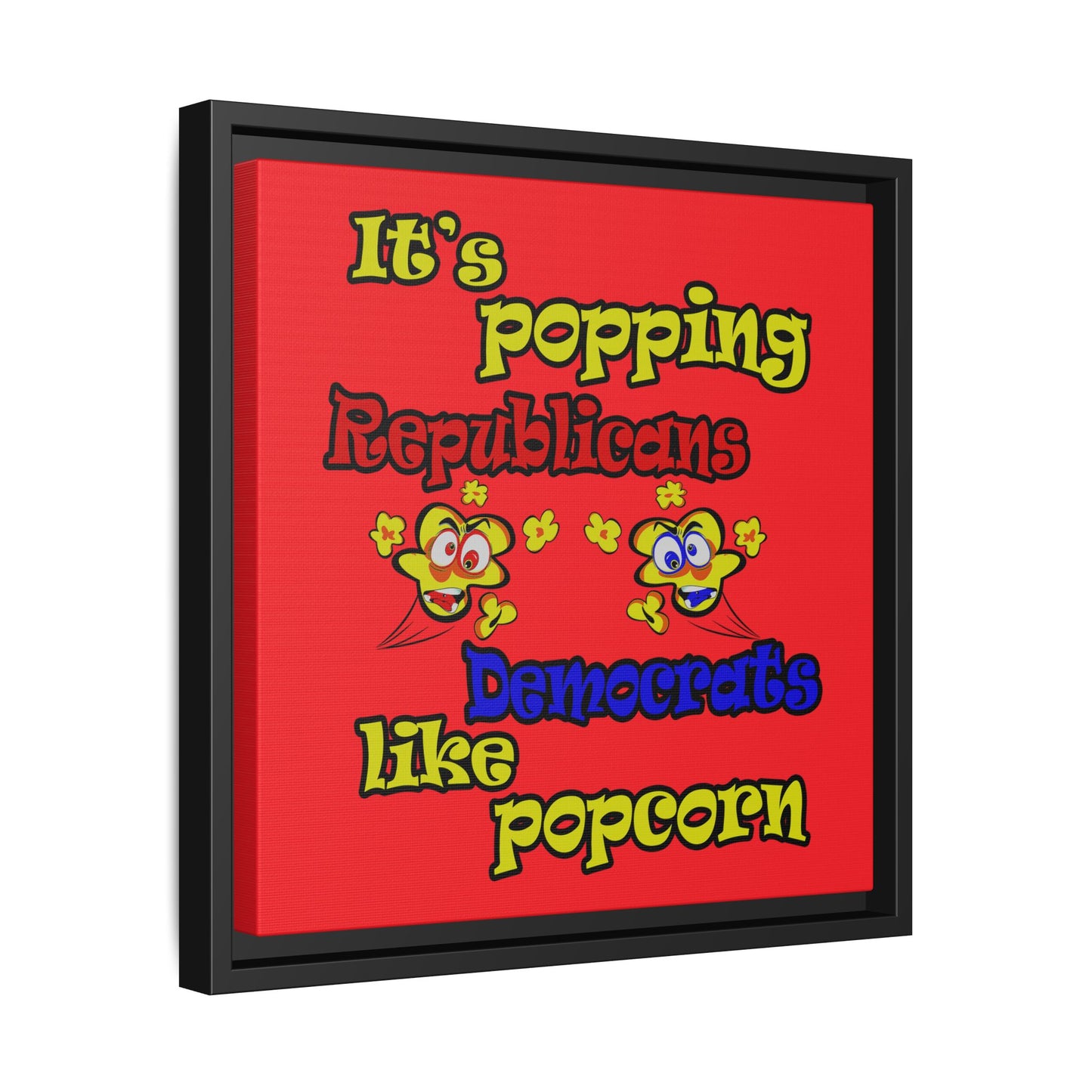 popping like popcorn - framed canvas art (red)