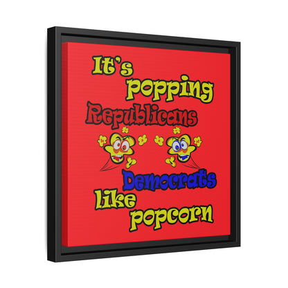 popping like popcorn - framed canvas art (red)