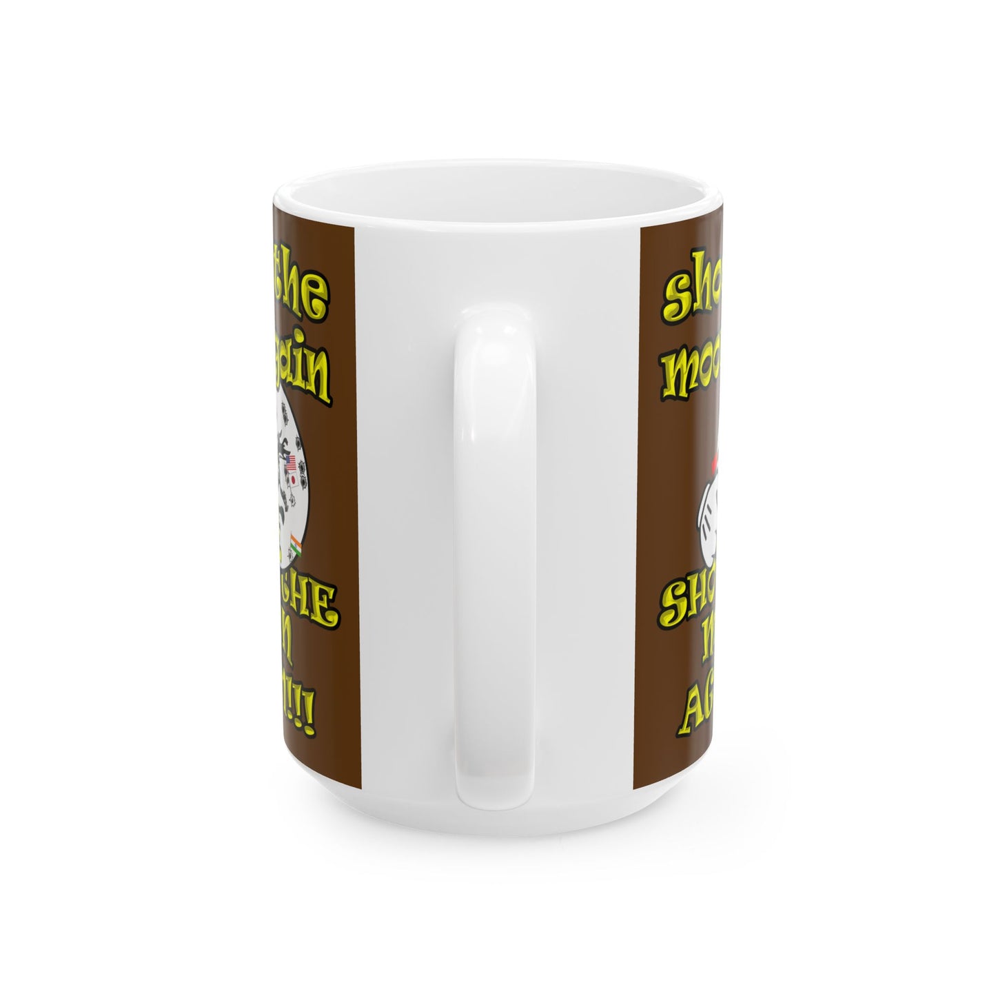 shoot the moon again - White Mug (brown)