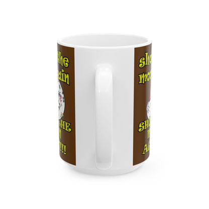 shoot the moon again - White Mug (brown)