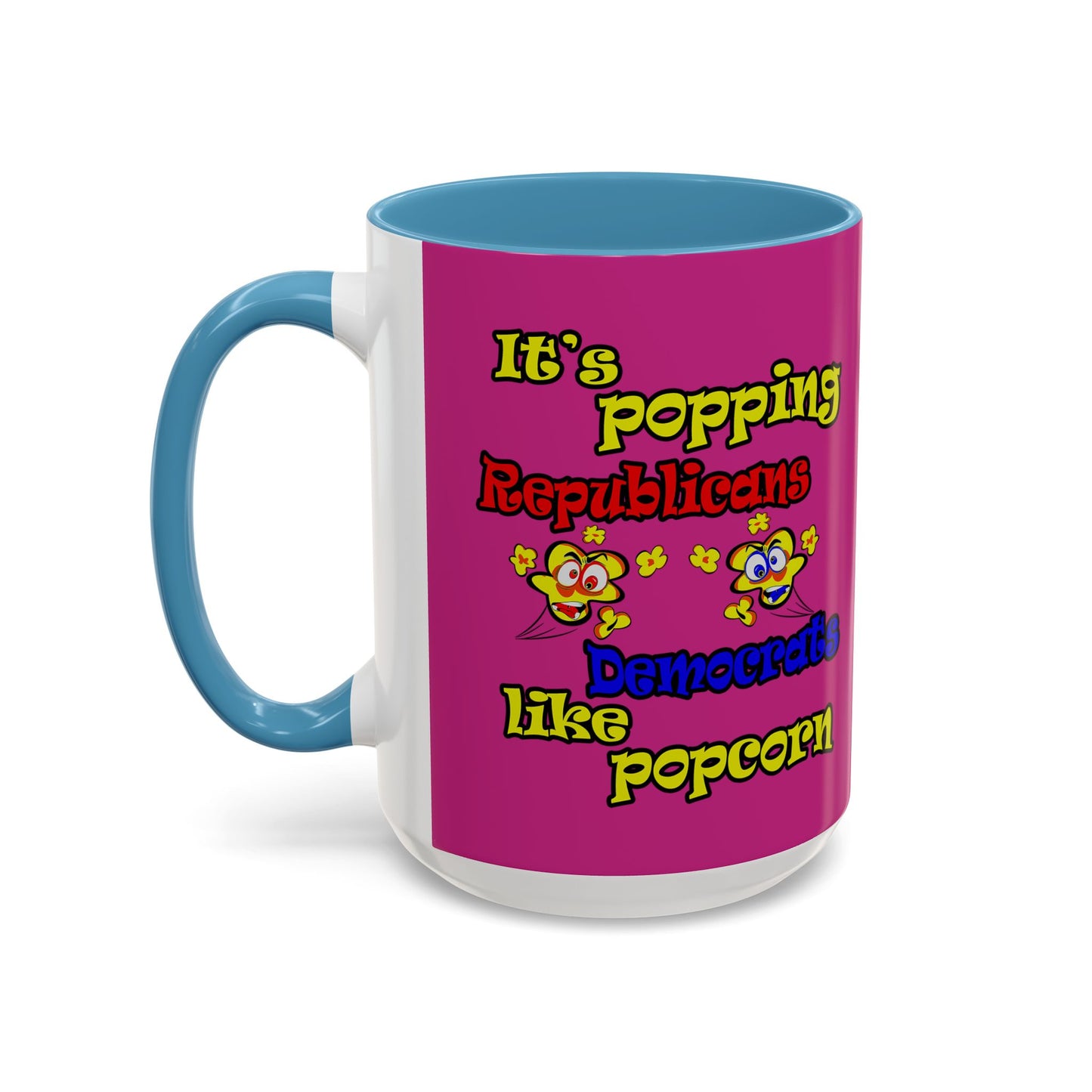 popping like popcorn - Accent Mug (pink)