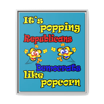 popping like popcorn - framed canvas art (turquoise)