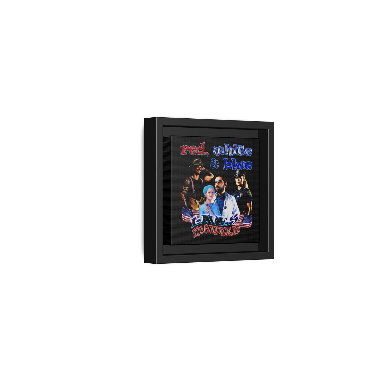rw&b lives matter - framed canvas art (black)