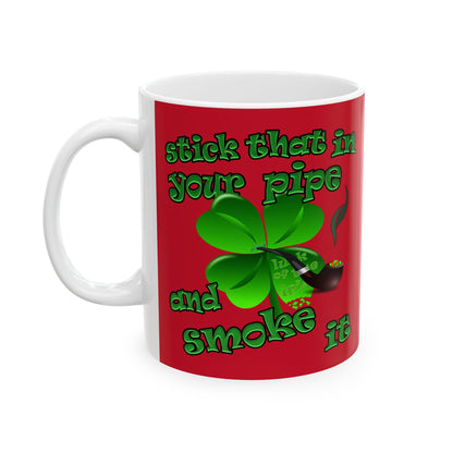 celtics logo - White Mug (dark red)