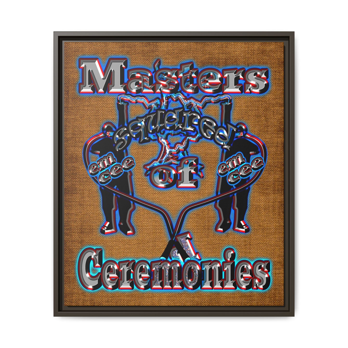 em cee squared - framed canvas art (brown papyrus)