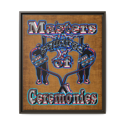 em cee squared - framed canvas art (brown papyrus)