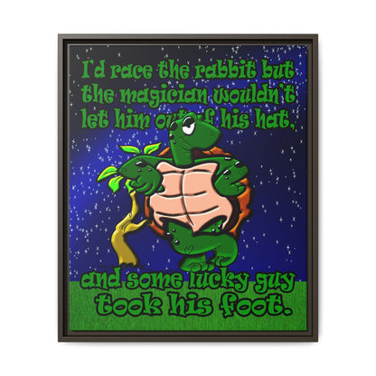 turtle race - framed canvas art ('snoops' background)
