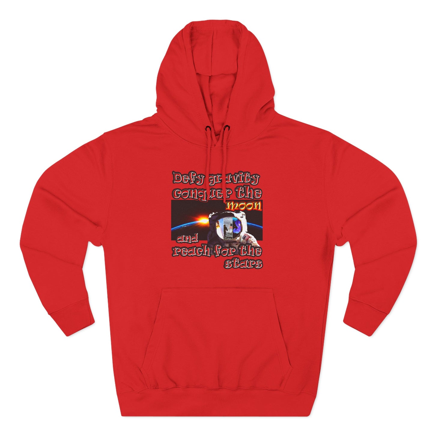 defy conquer reach - Three-Panel Fleece Hoodie