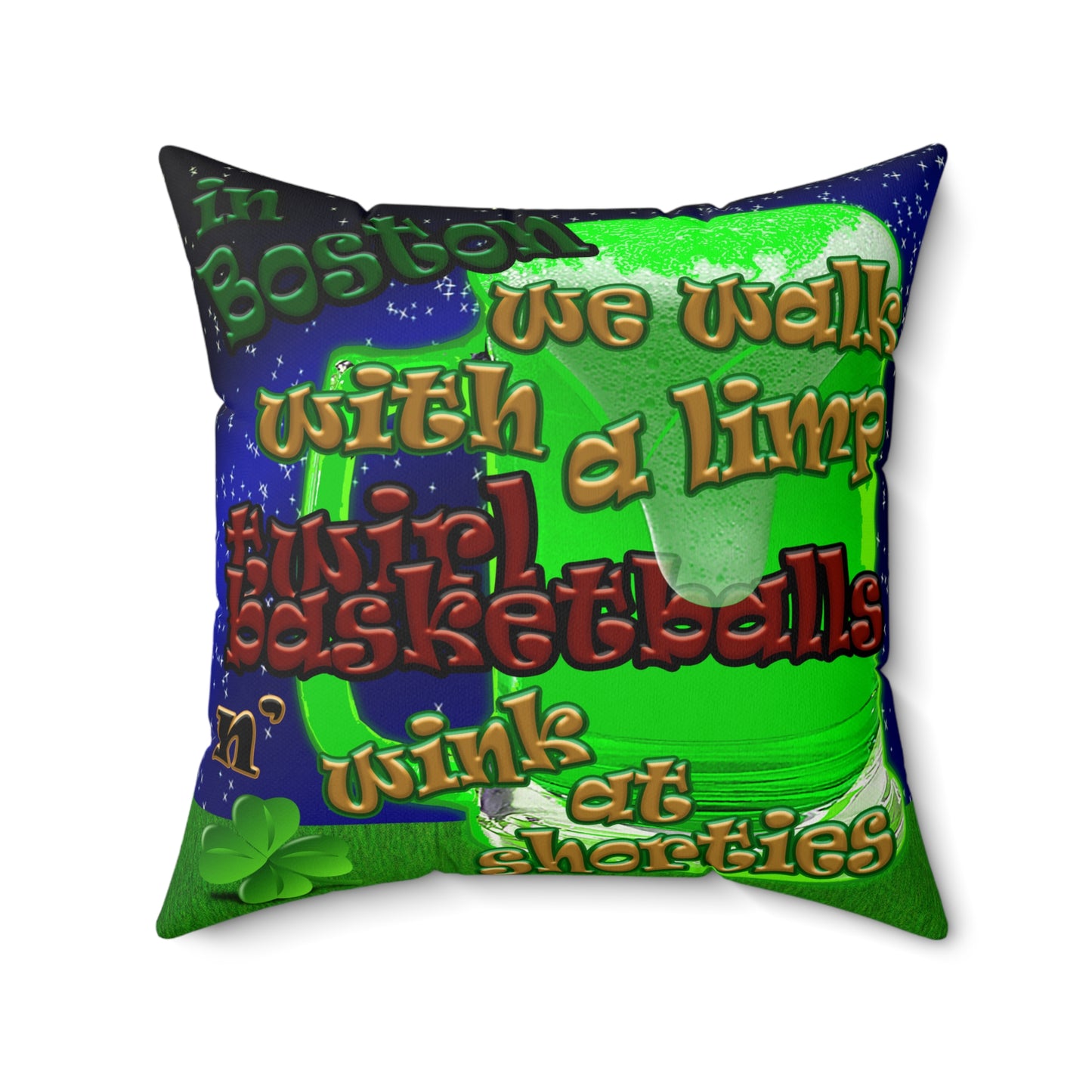 celtics logo - Faux Suede Square Pillow - ('snoops' background)