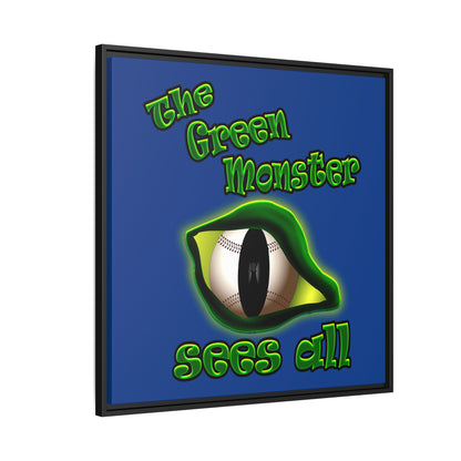 green monster - framed canvas art (dark blue)