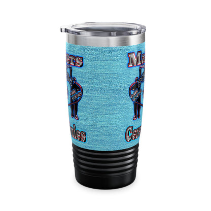 em cee squared - Ringneck Tumbler, 20oz (faded blue)