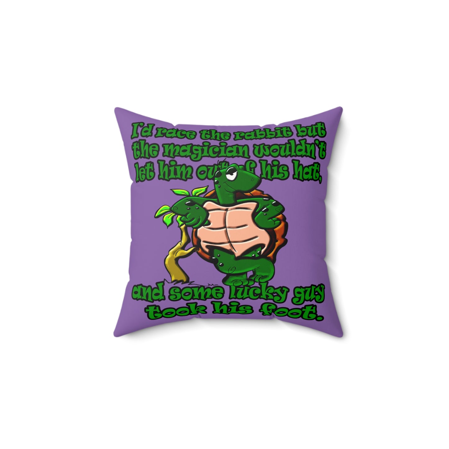 turtle race - Faux Suede Square Pillow - (light purple)