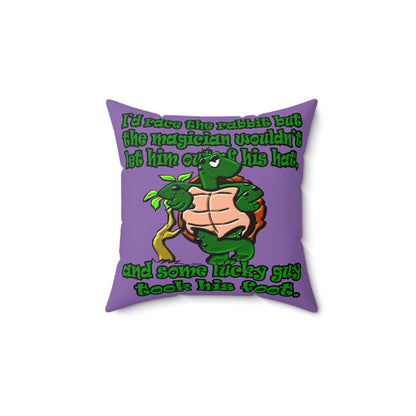 turtle race - Faux Suede Square Pillow - (light purple)