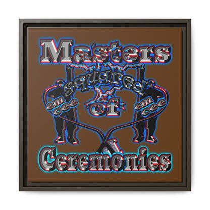 em cee squared - framed canvas art (brown)