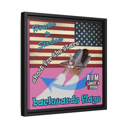 shoot for the stars - framed canvas art (light pink)